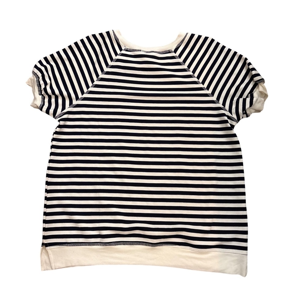 Hayden Los Angeles Womens Navy White Striped Short Sleeve Raglan Sweatshirt S - Picture 4 of 7